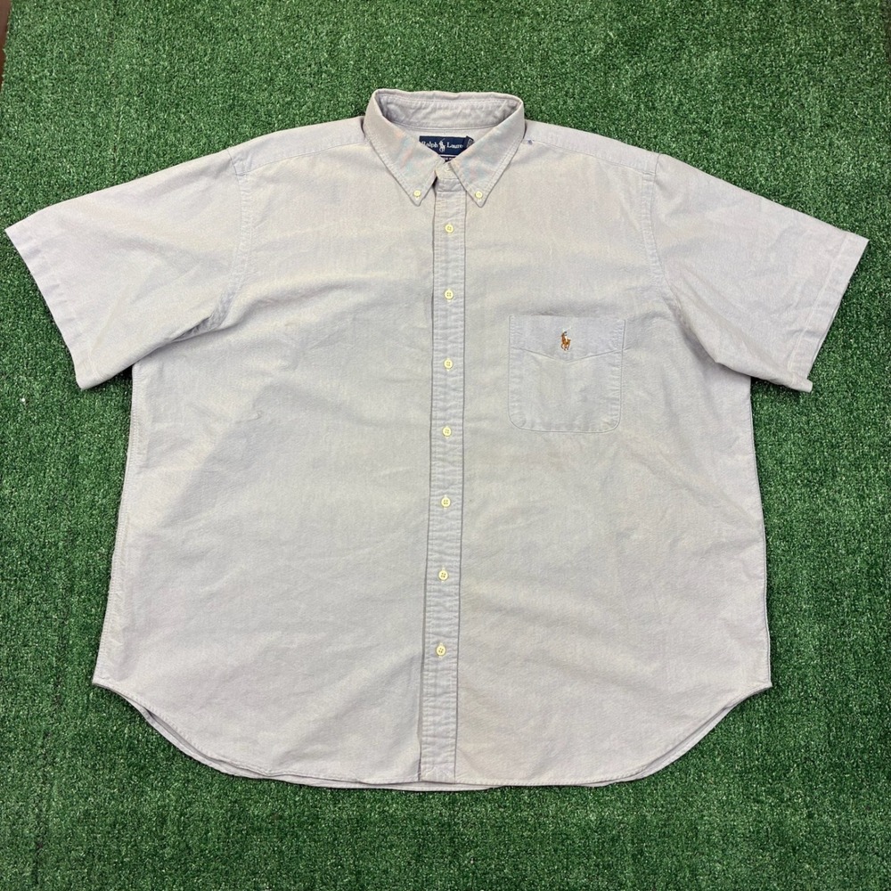 Vintage 90's Polo Ralph Lauren Short Sleeve Button‎ Down Shirt